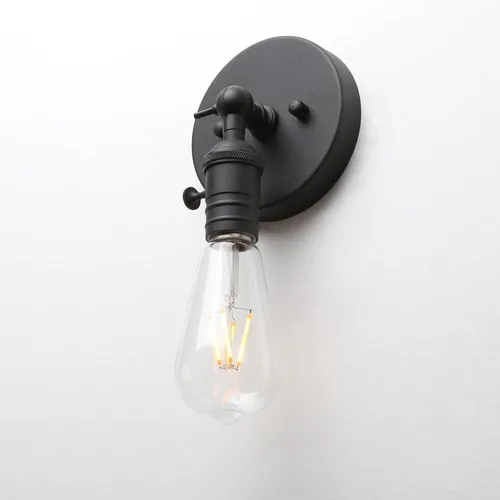 Miniatura 8 de Pathson Lámpara de pared vintage, aplique de 1 luz con diseño de moldura de candelabro, lámpara de pared industrial, tapa base de metal giratoria
