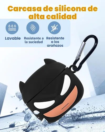 Miniatura 4 de Toyuma Funda para AirPods 4, diseño de dibujos animados kawaii, divertida funda de silicona suave 3D con llavero y kit de limpieza para mujeres