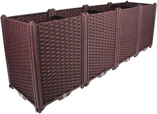 Miniatura 38 de BAOYOUNI - Juego de jardinera cuadrado para jardín elevado, maceta de plástico, caja de cultivo para verduras, hierbas, flores y plantas suculentas