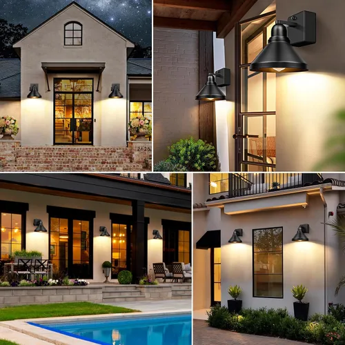 Miniatura 7 de Brightever Luces de pared para exteriores con sensor de movimiento, luces de porche del atardecer al amanecer, apliques de pared para exteriores