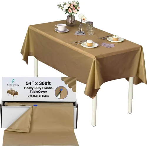 Miniatura 79 de Rollo de plástico para cubierta de mesa color verde manzana, 40 pulgadas x 100 pies, rollo de plástico resistente para cubierta de mesa de banquetes