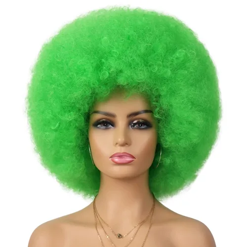 Miniatura 12 de G&T Wig Pelucas rizadas afro de los años 70 para mujeres negras, sin pegamento y suaves pelucas afro negras grandes, con volumen y suaves de aspecto