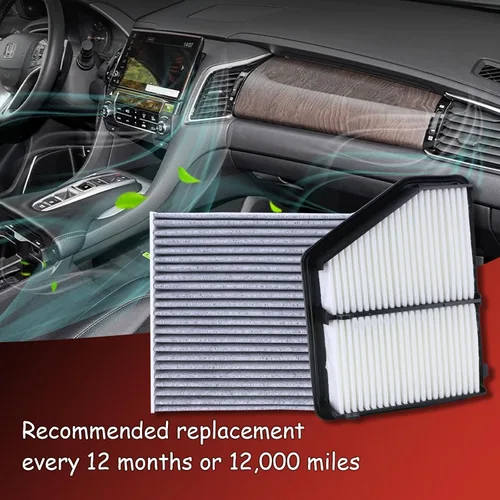 Miniatura 7 de Kit de filtro de aire de motor 17220-5BA-A00 y filtro de aire de cabina 80292-TF0-G01 Compatible con Honda Civic 2.0L de aspiración natural