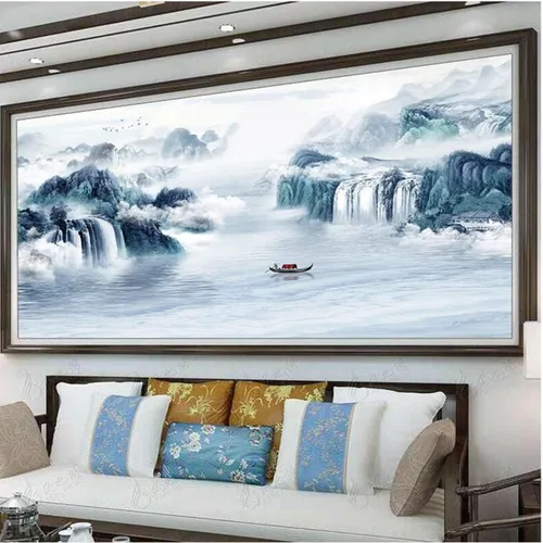 Miniatura 3 de Instarry Kits de pintura de diamantes 5D para adultos, taladro completo, estilo chino, pintura de paisaje, punto de cruz, decoración de pared