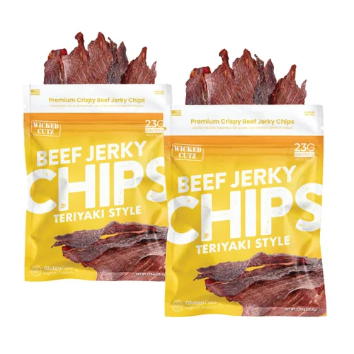 Miniatura 13 de Chips de carne seca de pimienta agrietada, 2 bolsas 0.99 oz de proteína por bolsa, solo 4 ingredientes – carne de res, sal marina, pimienta, agua