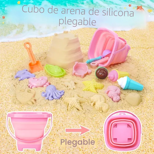 Miniatura 2 de REZUCREY Juguetes de playa, juguetes de arena de helado para niños pequeños, con cubo plegable y palas para niños con bolsa, juguetes de viaje