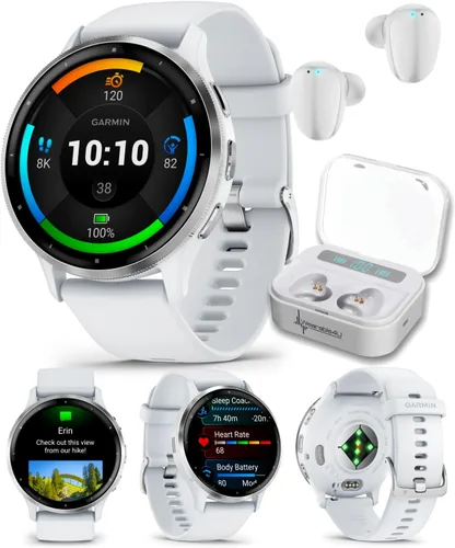 Reloj inteligente Garmin Venu 3 GPS con pantalla AMOLED de 45 mm, características avanzadas de salud y fitness, hasta 14 días de batería, modo para
