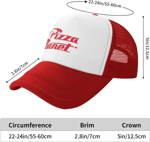 Miniatura 6 de Cuchiaio Pizza Hat Trucker Hat Baseball Cap Dad Hat Mesh Cap Birthday Gift Adjustable Size Red