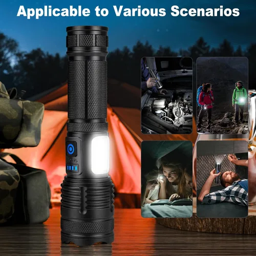 Miniatura 7 de KINGCAESAR 3 Pack Rechargeable Flashlights 90,000 High Lumen, Ultra Bright LED Flash Light for Home, High Powered Flashlights with 7 Light Modes