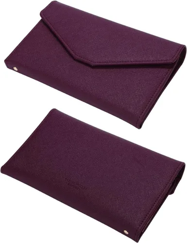 Miniatura 52 de Zoppen - Billetera de viaje con bloqueo RFID multiusos (Ver.4) Portatarjetas de pasaporte y vacunas, organizador de documentos de tres pliegues