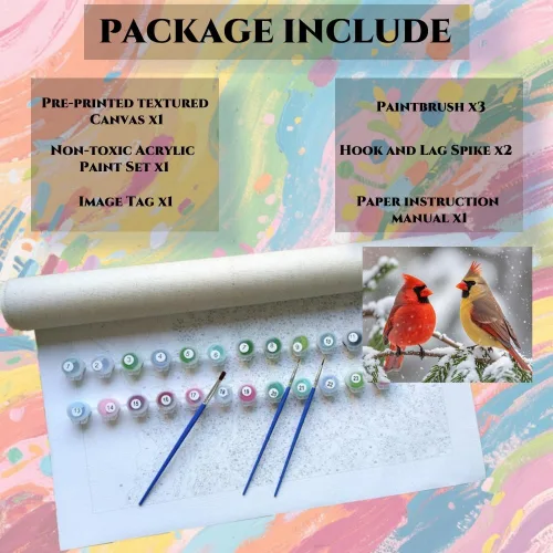 Miniatura 7 de ACANDYL Kit de pintura por números de Navidad para adultos, principiantes, pintura por números para adultos, lienzo cardenal, pintura de Navidad por