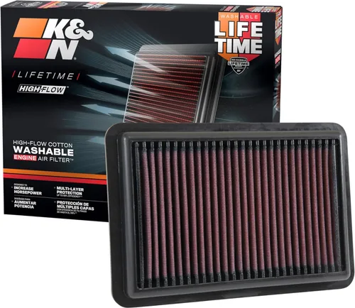 K&N Filtro de aire de motor de alto flujo original de por vida: Aumenta la potencia: Lavable: Compatible con 2017-2025 HYUNDIA/KIA: Elantra, I30,