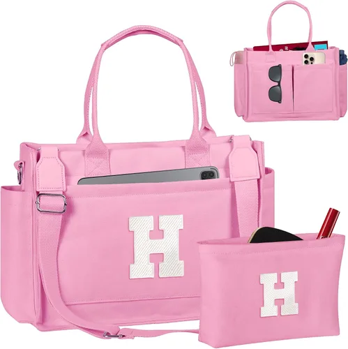 Miniatura 10 de Easter Basket Stuffers, Initial Tote Bag with Makeup Bag, Birthday Gifts for Women, Teen Girl Gifts Trendy Stuff
