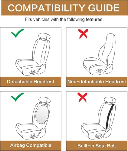 Miniatura 5 de Pariitadin Baja - Fundas para asientos delanteros de automóvil tipo manta de montura con almohadillas para cinturón de seguridad, fundas de asiento