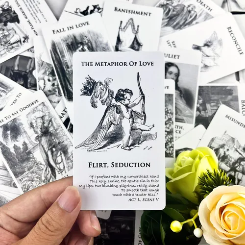 Miniatura 2 de [Romeo & Julieta] Baraja de cartas Oráculo de amor, cartas de tarot con significado en ellas, Oracle Deck responde todo sobre el amor