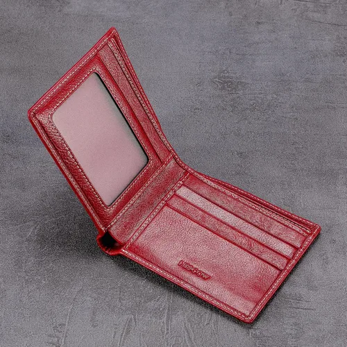 Miniatura 56 de HISCOW Billeteras plegables de cuero de grano completo para hombres, billetera minimalista delgada para hombre, regalos para papá, cumpleaños, día