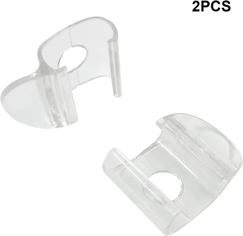 Miniatura 5 de 2 manijas sin cordones transparentes para persianas, riel inferior de plástico transparente, persianas enrollables, abrazadera de elevación