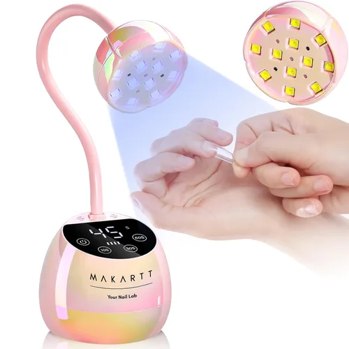 Makartt Lámpara LED UV para Uñas - Luz UV de Cuello de Ganso para Uñas Inalámbrica Recargable USB 39W Secadora Lámpara LED con Sensor Automático 4