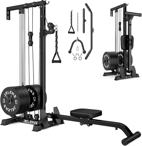 Miniatura 9 de JELENS RC01 - Máquina plegable LAT desplegable con asiento ajustable, estación de cable de montaje en pared con 16 posiciones ajustables, máquina