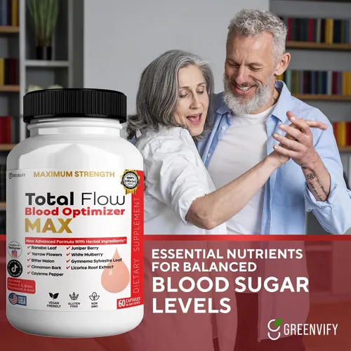 Miniatura 4 de Total Flow Blood Optimizer Max, 60 cápsulas vegetales, suplemento de apoyo de sangre con vitaminas y hierbas (1)