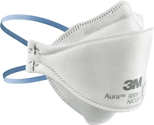 Miniatura 12 de 3M Aura Particulate Respirator 9205+ N95, Lightweight, 3 Panel Designed Helps Provide Comfortable and Convenient Respiratory Protection, 3-Pack