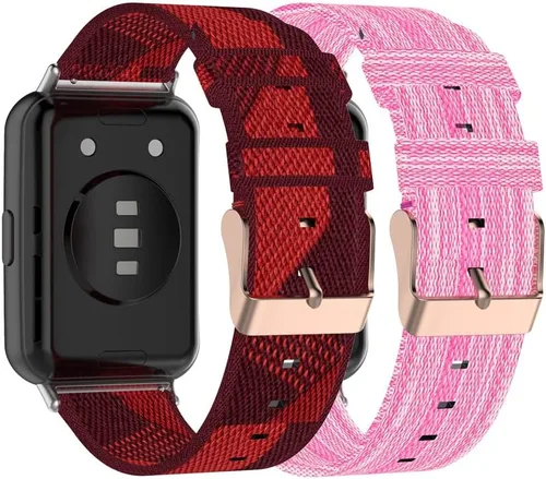 Miniatura 15 de Senter Correas de repuesto de nailon suave de liberación rápida para Huawei Watch Fit 2 Smart Watch Amarillo