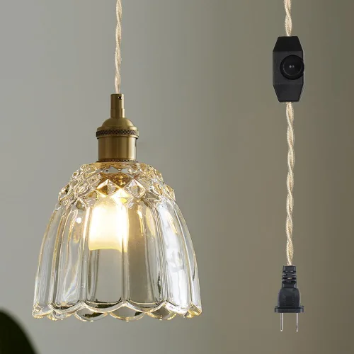 Miniatura 12 de Sedelan Lámpara Colgante Vintage, Luces Colgantes de Vidrio Isla de Cocina, Lámpara Colgante Antigua, Iluminación Colgante Interior para Cocina