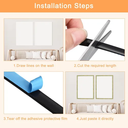 Miniatura 4 de uxcell Moldura flexible autoadhesiva, 20 pies, para despegar y pegar, cinta decorativa de sellado de tira de calafateo para encimeras, fregaderos