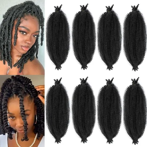 Marley Twist - Cabello trenzado de 10 pulgadas, cabello trenzado preseparado y afro trenzado, 8 paquetes para rastas sintéticas desgastadas,