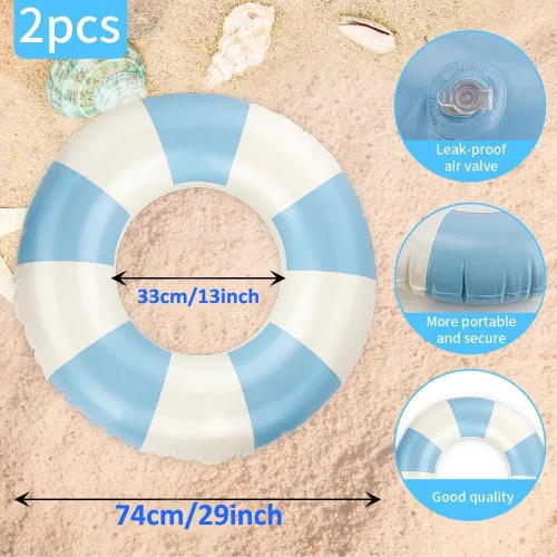 Miniatura 3 de 2 flotadores inflables para piscina, fiesta, lago, playa, adultos, flotadores, tubos de natación, flotadores para decoración de fiesta de playa