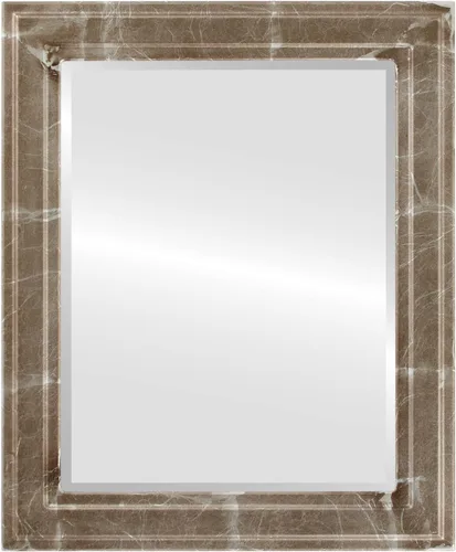 Miniatura 16 de OVALCREST Espejo de pared biselado rectangular para decoración del hogar, estilo Wright - Oro champán - Dimensiones exteriores de 16 x 20 pulgadas
