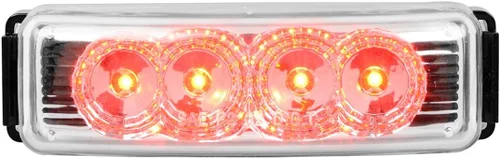 GG Grand General 77853 Luz LED rectangular rojo/transparente Spyder con soporte negro Rojo (Red/Clear)