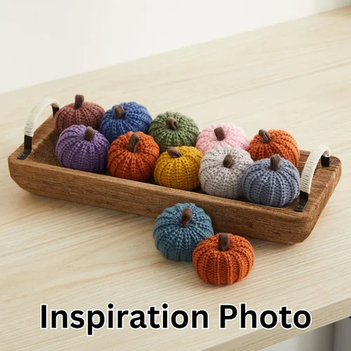 Miniatura 6 de Your Heart's Content Juego de 5 mini calabazas de punto, regalo pensativo, favorito de otoño, rellenos de cuencos de otoño, decoración de bandeja