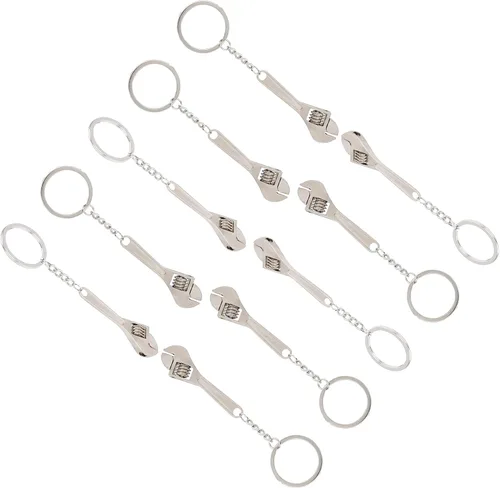Miniatura 8 de GLOGLOW 10 piezas de mini herramienta de llave, llave de aleación Ti, llavero de metal, llavero colgante para llavero, bolsas, accesorios