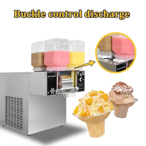 Miniatura 2 de Kolice Máquina de hielo afeitado eléctrica comercial, afeitadora de cono de nieve, máquina de hielo en copos de nieve, 264 libras/día, 4 cubos
