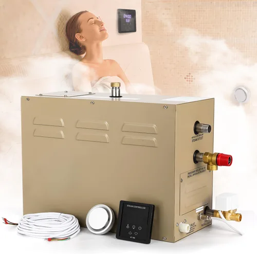 Miniatura 7 de Kit generador de ducha de vapor de 15 KW para baño, sauna, spa, cabezal de vapor de aromaterapia, sistema de autodrenamiento, controlador