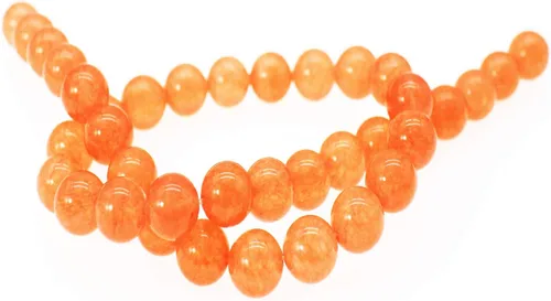 Cuentas redondas y lisas de piedra natural calcedonia para hacer joyas hechas a mano, hebra de 15 pulgadas por bolsa (0.315 pulgadas, 10 amarillo