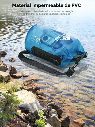 Miniatura 3 de HEETA Bolsa Seca Impermeable para Mujeres y Hombres, 5L/10L/20L/30L/40L Tapa Enrollable Bolsa de Almacenamiento Seca Ligera Mochila con Funda