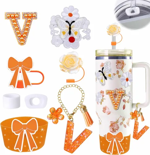 Miniatura 91 de 15 piezas de set de accesorios para vaso Stanley Cup 30oz 40oz con asa, incluye cubierta de pajita de silicona y bota, encanto de asa, encantos