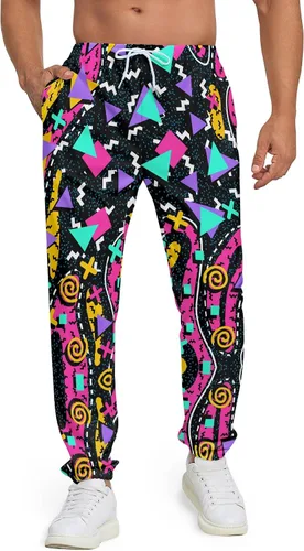 INZVKJLU Pantalones deportivos para hombre, pantalones deportivos con estampado 3D, pantalones de entrenamiento con 2 bolsillos laterales