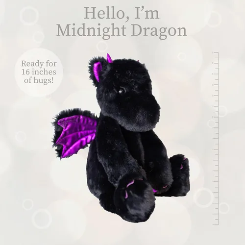 Miniatura 4 de World’s Softest - Lushee - Midnight Dragon - Peluche de animal para bebés, niños pequeños, adultos, adorables, de materiales de calidad, muy suaves