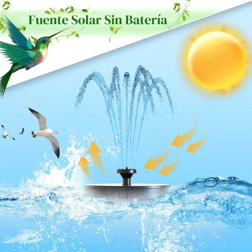 Miniatura 4 de AMZtime Fuente Solar de Agua, Fuentes Solares de Baño para Pájaros Mejoradas con 6 Boquillas, Bomba de Fuente Solar Flotante y Independiente