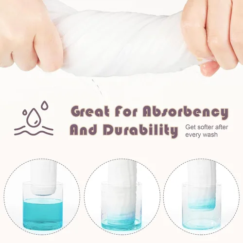 Miniatura 4 de Ease Cubs Paños de muselina para eructos, grandes, 100% algodón, para niños y niñas, artículos esenciales para bebés, extraabsorbentes y suaves
