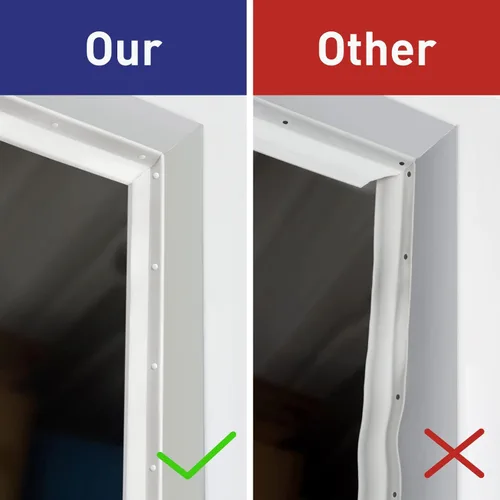 Miniatura 6 de Tira de sellado superior y lateral para puerta de garaje, 34 pies, con parte trasera de goma blanca con parte trasera adhesiva, reemplazo de burlete