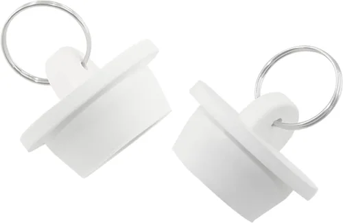 Miniatura 5 de 2 tapones de drenaje de goma blanca, tapón de drenaje de goma de 1-1/8 pulgadas, tapón de drenaje con anillo para colgar para cocina, lavandería