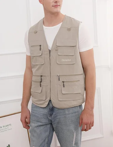 Miniatura 2 de Gihuo - chaleco de pesca para hombre, para viajar, ir de safari o practicar tiro, con bolsillos.