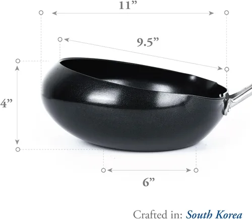 Miniatura 7 de TECHEF - Goody Pan - Sartén Wok - Sin PFOA, apta para lavavajillas y horno, fabricada en Corea (11 pulgadas)