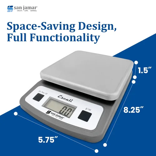 Miniatura 5 de San Jamar SCDG2LP Báscula digital de bajo perfil para alimentos/cocina, capacidad de 2 libras