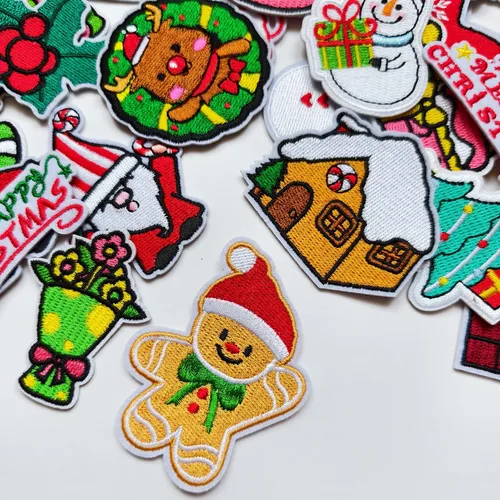 Miniatura 3 de 35 parches para planchar de Navidad, muñeco de nieve de Papá Noel, árbol de Navidad, parches bordados para ropa, sombreros, decoración y regalos