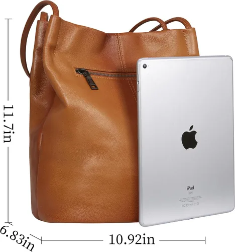 Miniatura 3 de Iswee - Bolsos de cuero genuino, diseño de hombro Hobo, bolsos para mujer